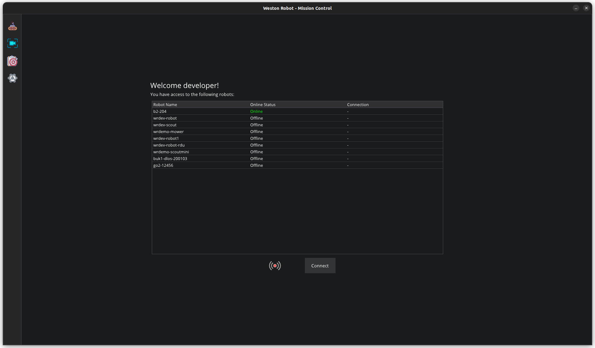 Assisted Driving Toolbox Client Robot Selection