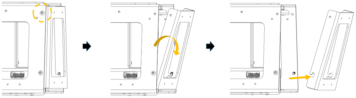 Front latch separated from the main frame