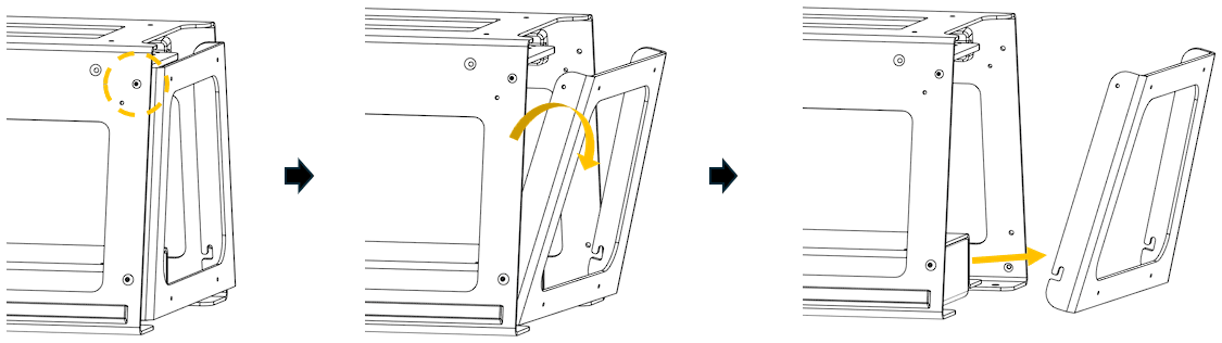 Front latch separated from the main frame