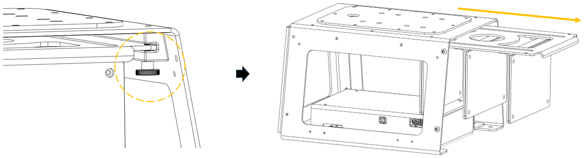 Hardware rack slid out on its rails